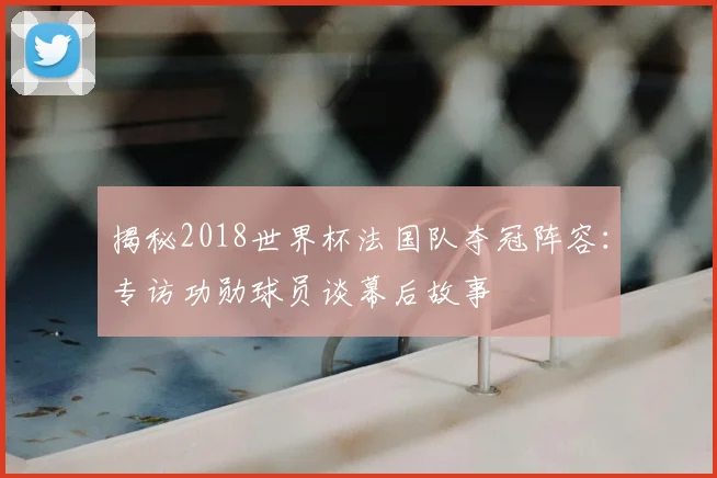 揭秘2018世界杯法国队夺冠阵容:专访功勋球员谈幕后故事